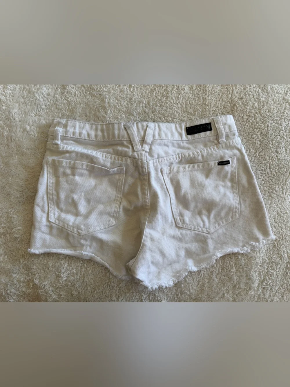 Volcom Women’s White Denim Cutoff Shorts